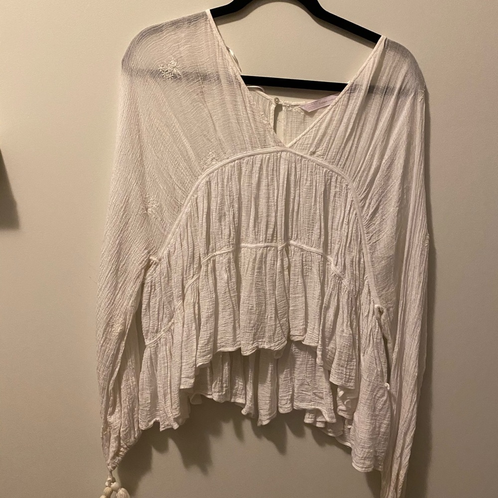 sheer white long sleeve